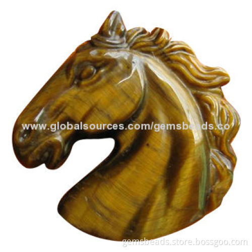 Customized gemstone pendant jewelry with carving horseNew